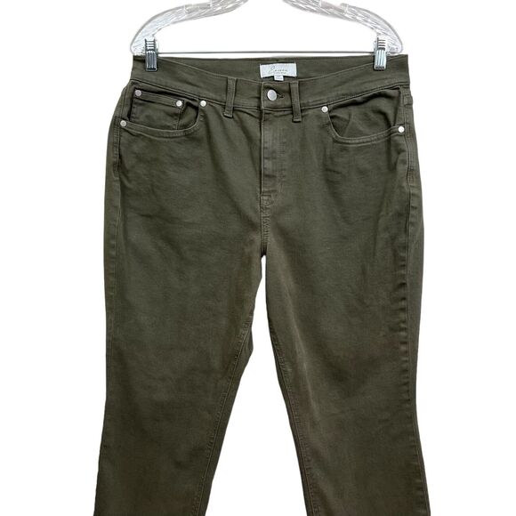 Encore by Idina Menzel Womens Capri Jeans Stretch Flat Front Hi Rise Green 16p - Picture 2 of 7